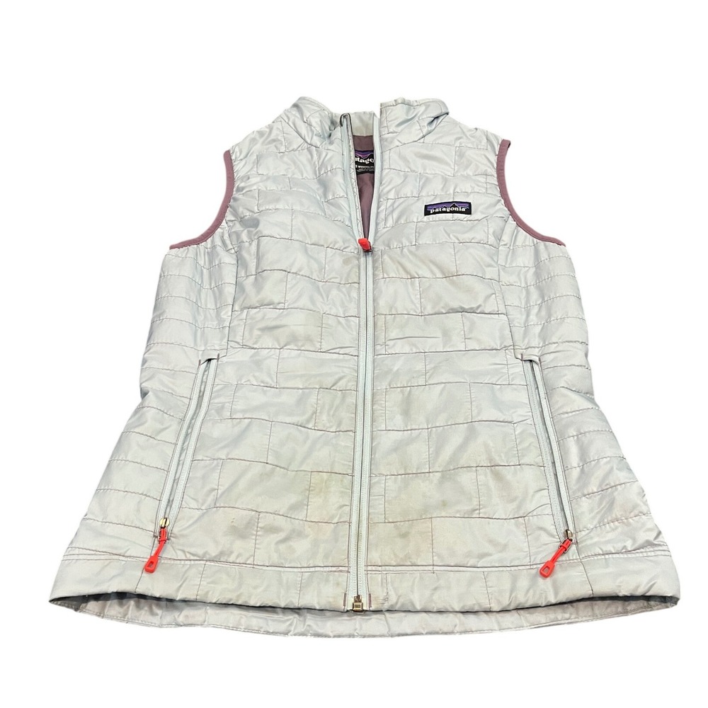 Patagonia Nano Puff Vest Womens XS Light Blue Insulated Quilted Full Zip